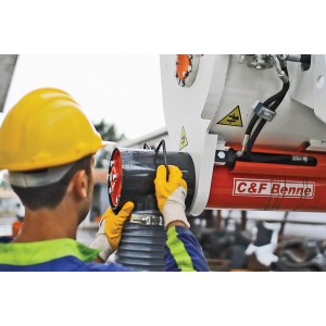 Godet malaxeur 200 L pour mini pelle - Vidage latéral