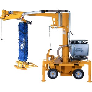 Machine pose dalles par aspiration
