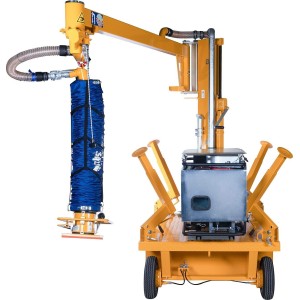 Machine pose dalles par aspiration